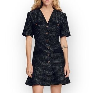 Sandro Gwendoline Tweed‎ Dress Size 36/ US 4